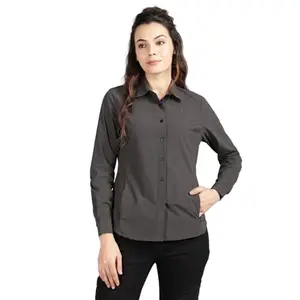 Royal Enfield Packable Shirt Womens Grey 1.1 m XL | Material: 92% Nylon 8% Spandex | Fabric: Plain Weave 137.0 | Type: Button Closure | Style : Packable Shirt | Gender: Women's