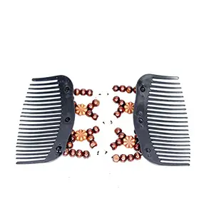 Majik Stretchy Elasticity Beaded Hair Combs Clip for Women and Girls (M2)