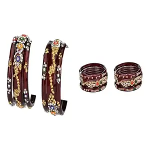 Somil Elegant Combo Bangles For Women & Girls | Stylish Bangles Set For Everyday & Functions, Pack Of 12, Maroon, Mahroon -B523