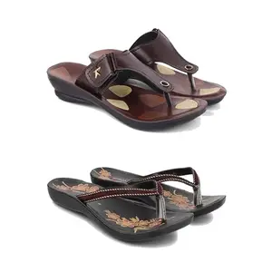 Stylish Heeled Sandals for Women/Comfortable & Lightweight, Daily Wear S_(Combo 2)-1963-O19-7