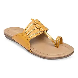 ROCIA By Regal Mustard Women Casual Kolhapuri Flats