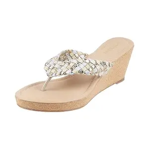 Metro Women Gold Wedge Heel Fashion Slip-on Sandal UK/5 EU/38 (34-158)