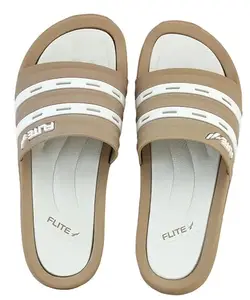 FLITE Men's Stylish EVA Slide Sandals || Slides for Boys||Stylish Comfortable Slides (NOMAD_WHITE, UK Footwear Size System, Adult, Men, Numeric, Medium, 10)