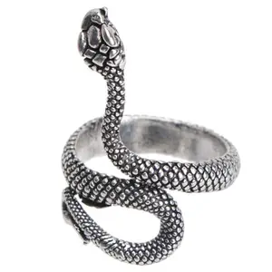 PDY FASHION Pack of slver color Stainless Steel Snake Ring for Men And Women Cool Punk Gothic Ring Fashion Unisex