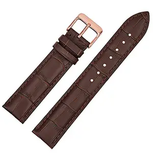 Ewatchaccessories 22mm Genuine Leather Watch Band Strap Fits CLASSIMA 8692, 8733 Brown Rose Buckle