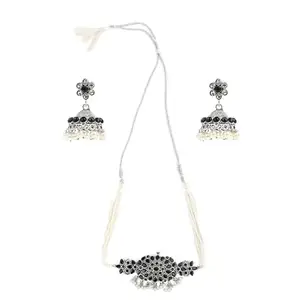 Elegant Oxidized Black Choker with Moti Dori Accents for Women – Traditional Indian Jewelry for Special Occasions