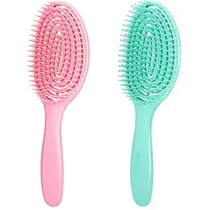 Feelhigh Eco-Friendly Curly Hair Vented Detangling Brush Biodegradable Hairbrush =pack2