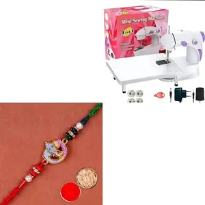 Nutts Combo of 1 Rakhi for Brother with Mini Sewing Machine For Home Tailoring Use For Your Sister Gifting (1)