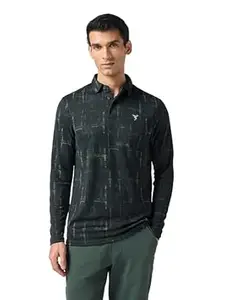 TECHNOSPORT Men's Slim Fit Solid Henley Neck Long Sleeve Technocool+ Sports T-Shirt for Running, Sports, Gym & Regular Use
