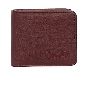 WILD EDGE Wallet for Men - Dark Brown Artificial Leather Wallet in Solid Design - Minimal Thin Pocket Wallet (Dark Brown)