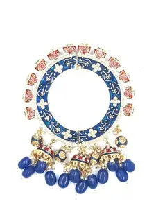 AARNAA Gold Plated Pearl & Kudan Studded Ethnic Rajasthani Bangles BG_LD485_BL_825