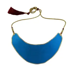 MAYA FASHION Multi Colour Kundun Stud Velvet Necklace Elegant Necklace for Girls & Women | Wedding | Festival All Occasions (Sku-nec6106)