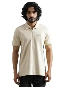 Royal Enfield Textured Polo T-Shirt (Size: 2XL)-TSS240069-BEIGE