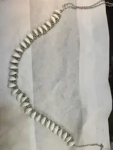 Ideal Star Exports Shell Choker Necklace with Metallic Beads, 38 cm Length