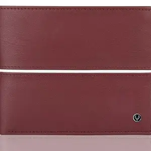 Allen Solly Maroon Solid PU Leather Wallet for Men