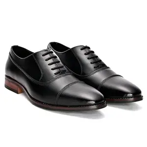 San Frissco Round-Toe Formal Oxfords Faux Leather Upper Cushioned Footbed/Comfortable Fashionable Flexible for Men/Size : 9 (Black)