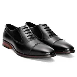San Frissco Round-Toe Formal Oxfords Faux Leather Upper Cushioned Footbed/Comfortable Fashionable Flexible for Men/Size : 8 (Black)