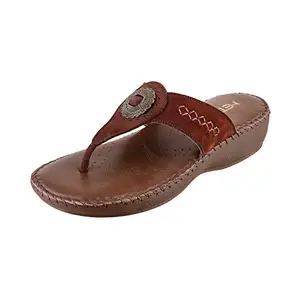 Metro Women's Brown Leather Fashion Sandals-5 UK (38 EU) (44-263)