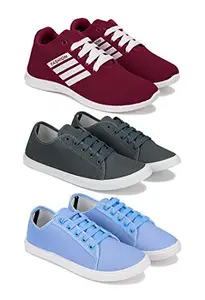 Bersache Sports (Walking & Gym Shoes) Running, Loafers, Sneakers Shoes for Women Combo(MR)-1703-1679-1252 Multicolor (Pack of 3)