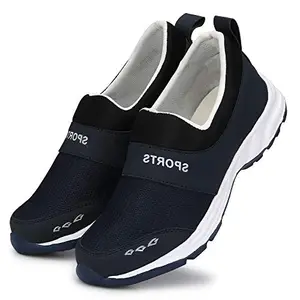 Mesh Navy Blue Slip On Casual Wear Running Sports Shoes Shoe Island for Men (BAB7027-AZ), Size 6 UK/India