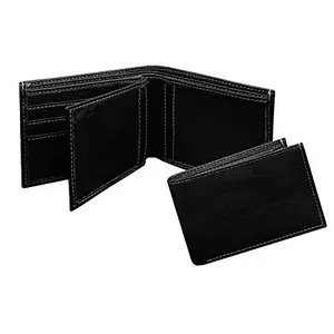 MATSS Black Artificial Leather Mini Wallet for Men & Women||Money Cliper||Debit Card Holder||Credit Card Holder||ATM Card Case