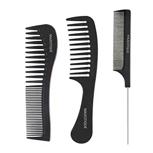 Majestique 3pcs Professional Wide Hair Comb, Tail Comb, Dresser Hair Comb Styling Comb Perfectly Grade for Men and Women