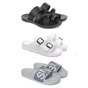 DRACKFOOT Men's Sandals | Lightweight Wear| Stylish & Easy to Wear For Men'S GR-SAN-(COMBO-3)-3152-3113-1589-10