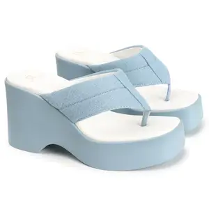 Carlton London Women Sandal,Sky Blue,UK-5