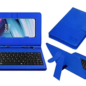 ACM Keyboard Case Compatible with Oneplus Nord Ce Mobile Flip Cover Stand Direct Plug & Play Device for Study & Gaming Blue