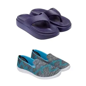 SPORTER Extra Soft Classic Casual wear with Ultra Soft Flexibility Technology Heels for Women's/Girl's(6112+3217) Multicolor