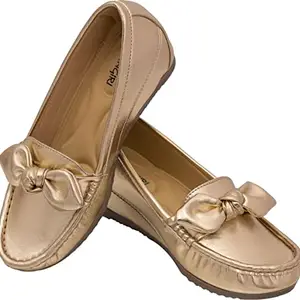 ANNGIRI Women's Premium Genuine Synthetic (PU) Casual Slip on Ballerinas Bellies Shoes Fashion Slipper JAN23 ANN DL 5000 Gold 36