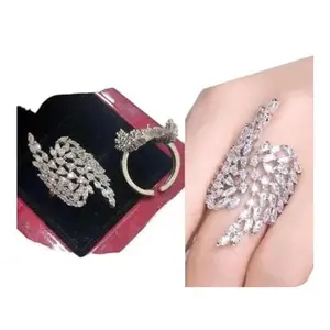 Fashionable Cubic Zirconia Adjustable Ring for Women & Girls
