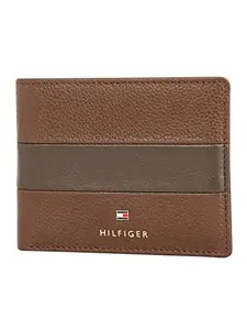 Tommy Hilfiger Niccolo Men Leather Global Coin Wallet Brown