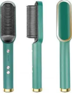 1000 watts Hot Air Brush, One Step Hair Dryer, And Volumizer Styler, Professional 2In1 Salon Negative Ion Ceramic Electric Blow Rotating Straightener And Curly Comb with Anti Scald, Black