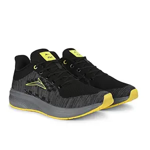 JQR PROTEIN/BLK-YLO/6-Men's Sports Running Shoes