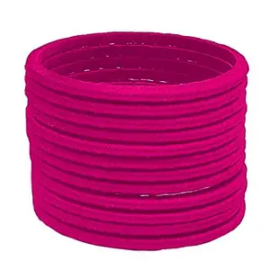 pratthipati's Silk Thread Bangles New Plain Thin FancyBangle Set For Womens (Pink) (Pack of 12) (Size-2/10)