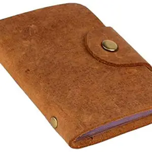 Vihaan Men Brown Pure Leather Card Holder 10 Card Slot 0 Note Compartment
