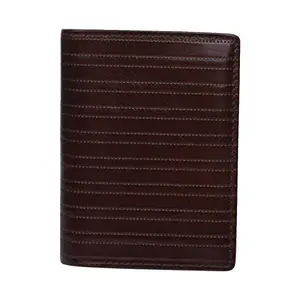 Leatherman Fashion LMN Genuine Leather Brown Black Ladies Wallet(10 Card Slots)
