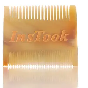 INSTOOK Handcrafted Horn Comb - Natural and Gentle Hair Care BROWN COMB
