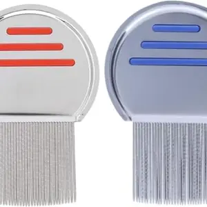 New Lice Treatment nit Comb with Stainless Steel Metal for lice and nits removal comb for head lice comb - (Pack of 2)