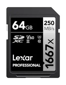 Lexar Professional 1667x 64GB SDXC UHS-II/U3 Card (LSD64GCBNA1667)