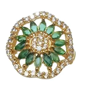 Emerald, Stone Ring in Yellow Good Plated