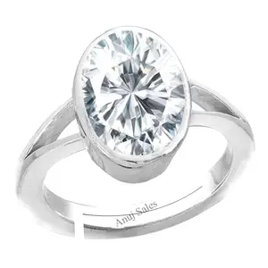 SIDHGEMS Certified 7.25 Ratti 6.00 Carat/Jarkan Precious Gemstone Natural Zircon Stone Rashi Ratna Ashtadhatu Adjustable Silver Ring for Astrological Purpose for Men and Women