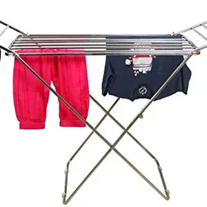 NR Industries Steel Stainless Steel Foldable Cloth Dryer Stand Double Rack Cloth Stands for Drying Clothes Steel for Home and Balcony (Jumbo)