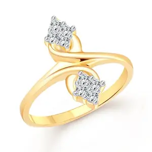 Vighnaharta Lustrous Beauty CZ Gold and Rhodium Plated Alloy Fashion Ring for Women and Girls - [VFJ1317FRG15]