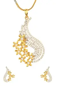 Dilan Jewels HAPPINESS Collection Golden Floral Shiny Pendant Srt For Women