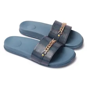 ELLE Slider Sandal, Colour-Navy,Size-UK 3