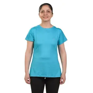 Saffora Fashion Womens Dry Fit Workout Top Sports Gym T-Shirt, Half Sleeve T-Shirt, Running Tshirts for Women (Sky Blue,M)