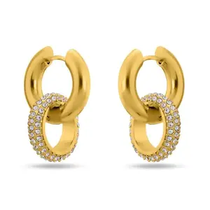 PALMONAS Shimmering Double Hoop Earrings