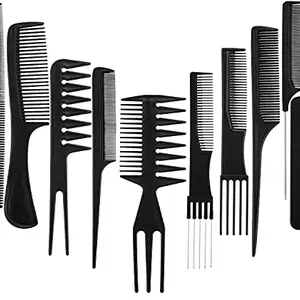 10PCS Hair Stylists Professional Styling Comb Set Variety Pack Great for All Hair Types Styles